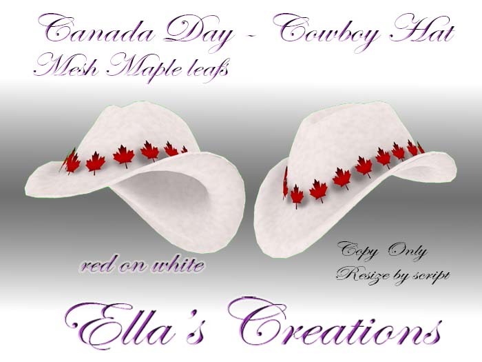 EC Maple leaf hat  - with tassel - red on white
