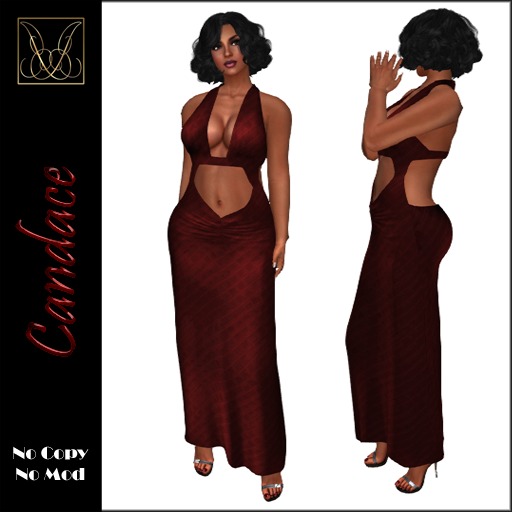 JCD Candace Black Mesh Gown bagged