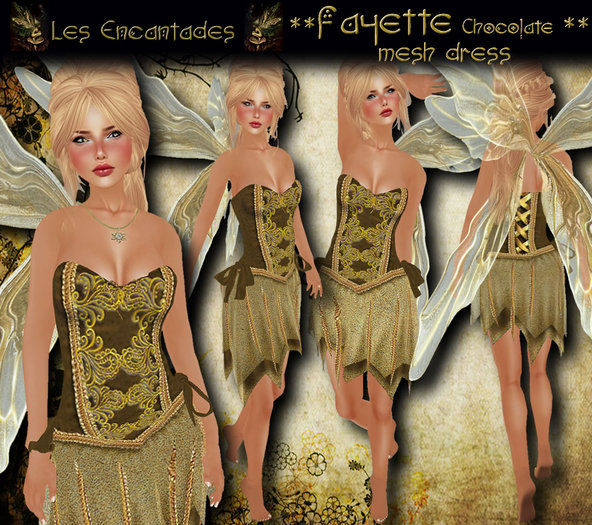 Fayette Chocolate - Mesh fae outfit **OUTLET ITEM**