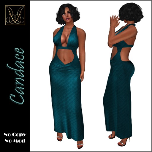 JCD Candace Blue Mesh Gown
