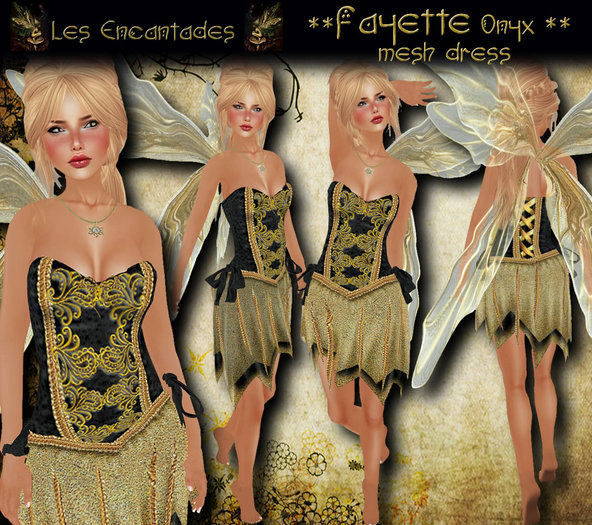 Fayette Onyx - Mesh fae outfit **OUTLET ITEM**