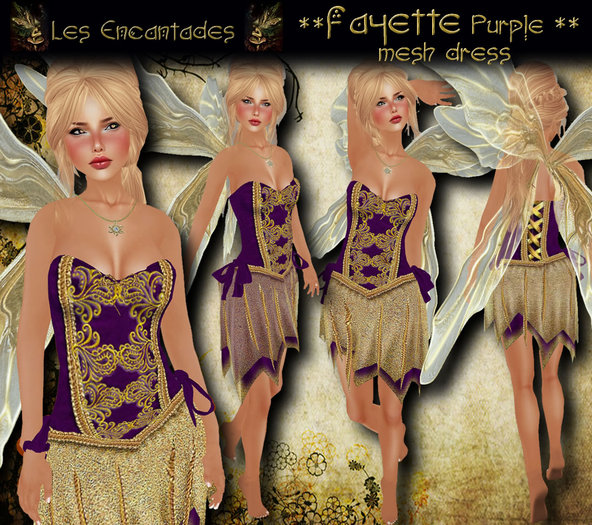 Fayette Purple - Mesh fae outfit **OUTLET ITEM**