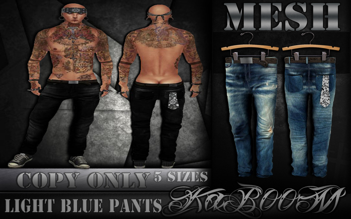 \\KB// MESH Light Blue Skinny Pants
