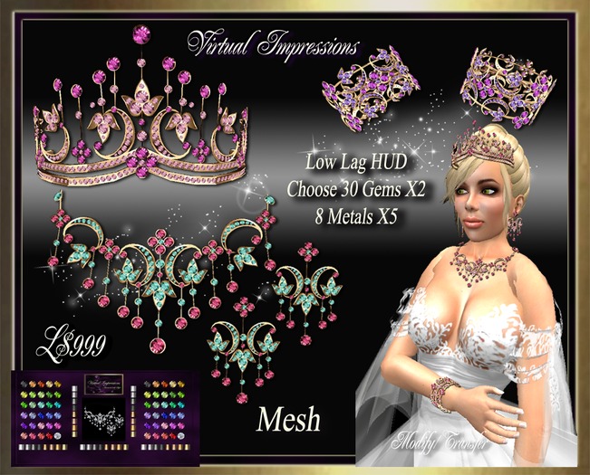 Virtual Impressions Maxine Wedding Set in Gold & Diamonds