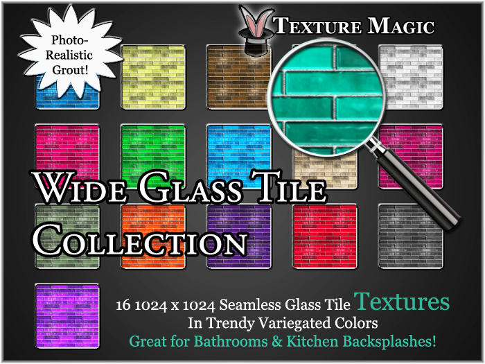 Texture Magic Wide Variegated Glass Tiles