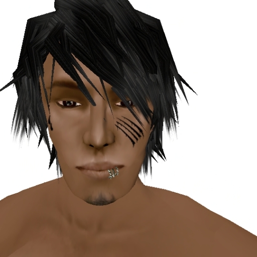 BLACK SCARS FACE TATTOO