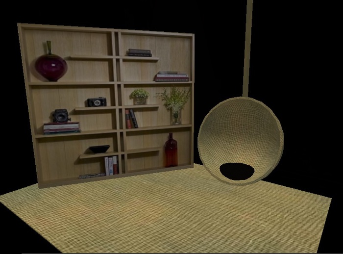 Matching Oval Chair / Rug - Carpet / Bookshelf 