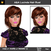 A&A Lucinda Hair Rust (Special Color). Cute womens fluffy sexy flexi hairstyle. Promo Price!