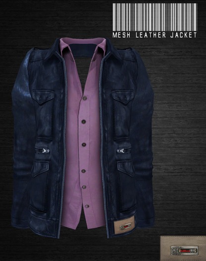 ::TATTOOART:: LEATHER JACKET W/SHIRT BLUE