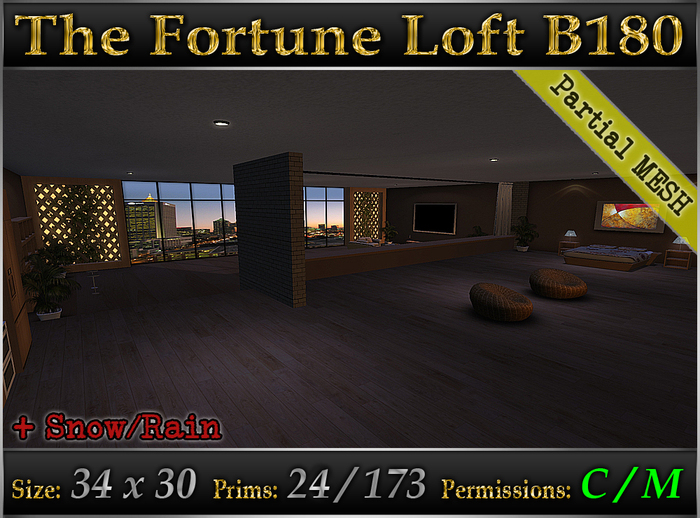 The Fortune Loft B180  *Fully Furnished* Modern Loft Skybox - Mesh