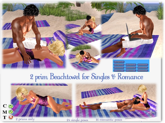 Beach Towel purple, Single & Romance Menus AV SIT-CM