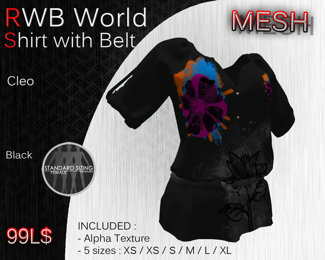 [RWB] - Mesh - Shirt With Belt Cleo
