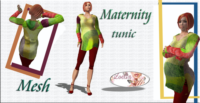 ZOELIN maternity tunic green