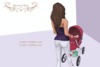 Prim baby stroller ad stripedpink 1