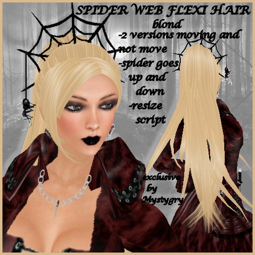 Spider web blond flexi hair (move and not) resize script witch vampire elf dark 