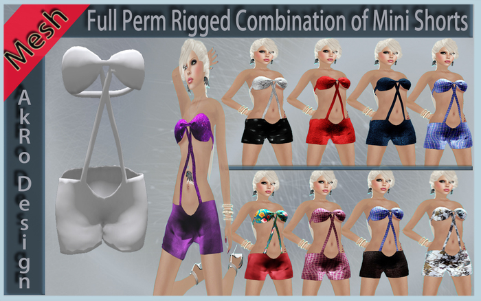 Combination of Mini Shorts_Full Perm Rigged MESH