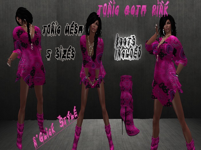 "n'Click Style" Tunic Goth Pink Mesh