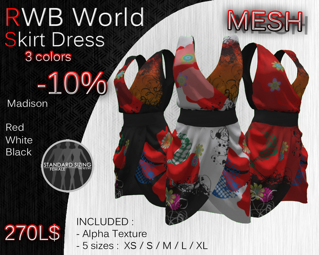 [RWB] - Mesh - Promotion - 3 Skirts Dress Madison