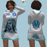OM - DROIT AU BUT - hooded female dress (MESH) boxed