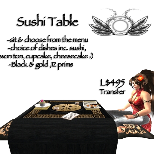 Sushi Table - black & gold