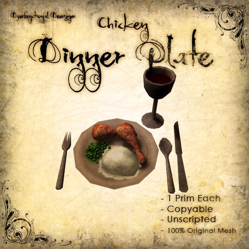 [DDD]Food Plate - Chicken Dinner - 100% Mesh