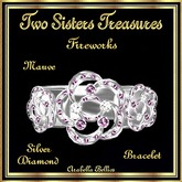 TST - FIREWORKS MAUVE WHITE DIAMOND BRACELET SILVER