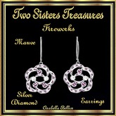 TST - FIREWORKS MAUVE WHITE DIAMOND EARRINGS SILVER