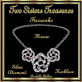 TST - FIREWORKS MAUVE WHITE DIAMOND NECKLACE SILVER