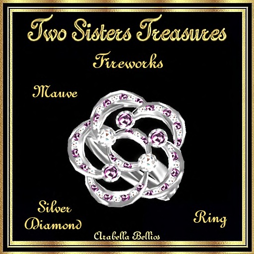 TST - FIREWORKS MAUVE WHITE DIAMOND RING SILVER