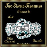 TST - FIREWORKS TEAL DIAMOND BRACELET SILVER