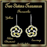 TST - FIREWORKS YELLOW WHITE DIAMOND EARRINGS SILVER