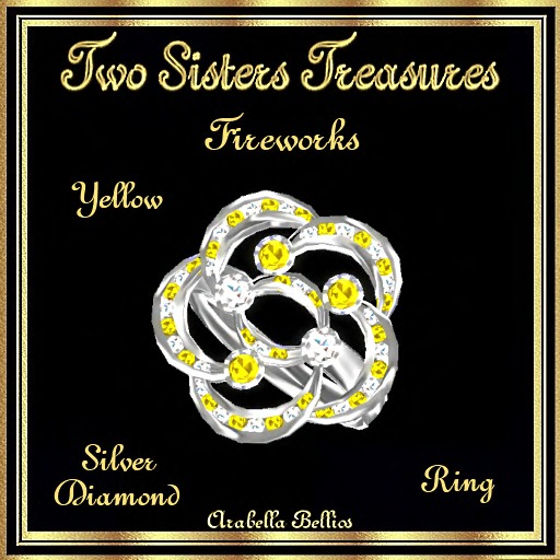 TST - FIREWORKS YELLOW WHITE DIAMOND RING SILVER