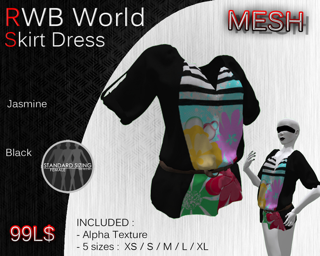 [RWB] - Mesh - Shirt With Belt Jasmine