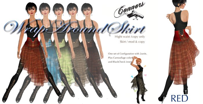 *Connors* Wrap Around Skirt_RED