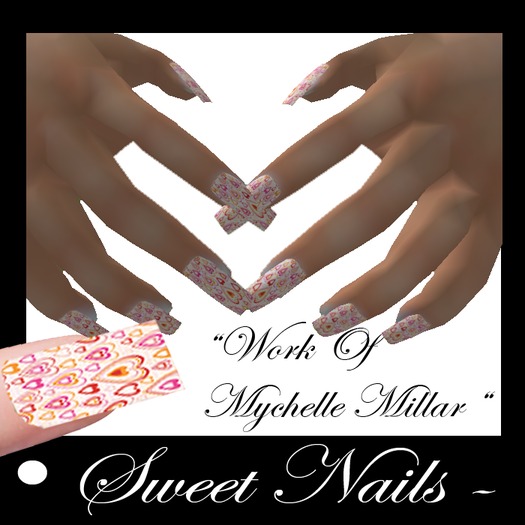 Long Nails 05 Colorful Sweet Hearts Collection 