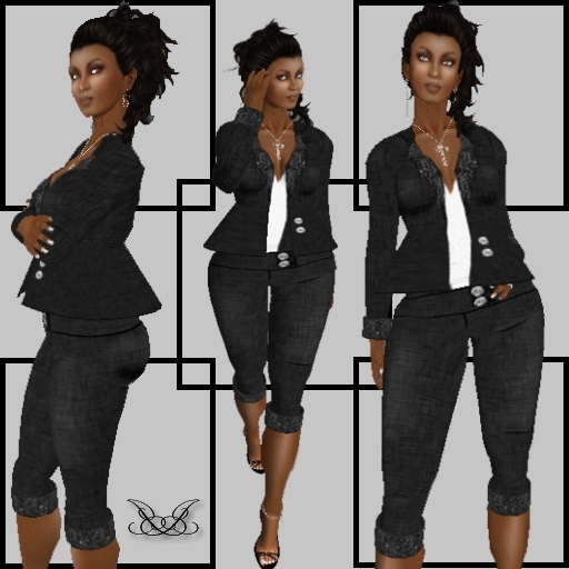 *JCD* Black Linen Casual bagged