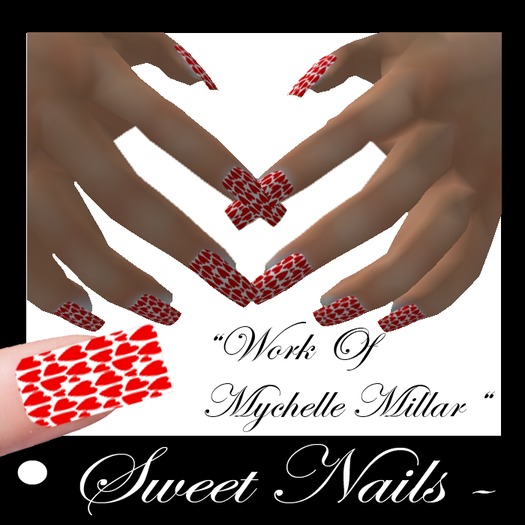 Long Nails 20 Colorful Sweet Hearts Collection 