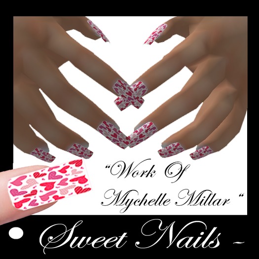 Long Nails 23 Colorful Sweet Hearts Collection 