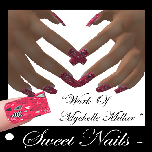 Long Nails 24 Colorful Sweet Hearts Collection 