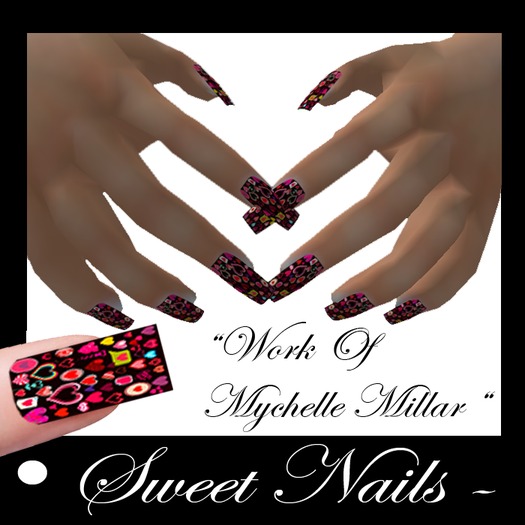 Long Nails 26 Colorful Sweet Hearts Collection 