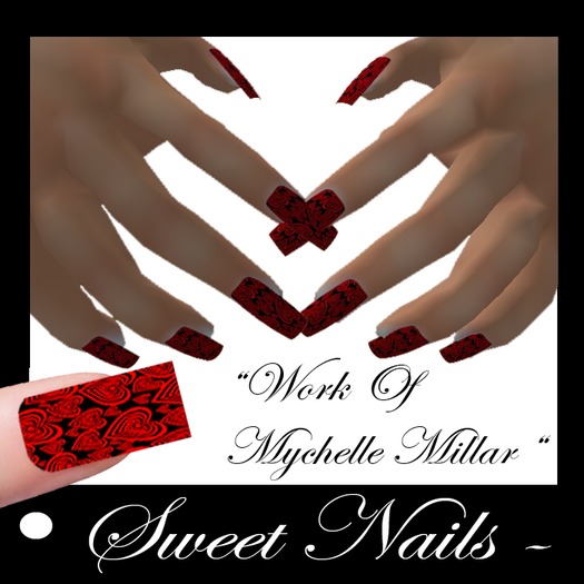 Long Nails 28 Colorful Sweet Hearts Collection 