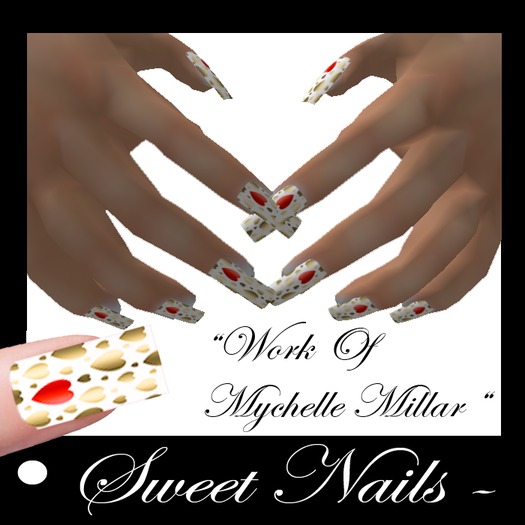 Long Nails 40 Colorful Sweet Hearts Collection 
