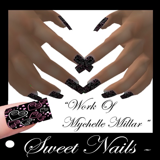 Long Nails 44 Colorful Sweet Hearts Collection 