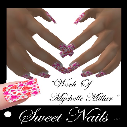 Long Nails 45 Colorful Sweet Hearts Collection 