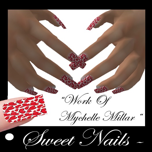 Long Nails 47 Colorful Sweet Hearts Collection 