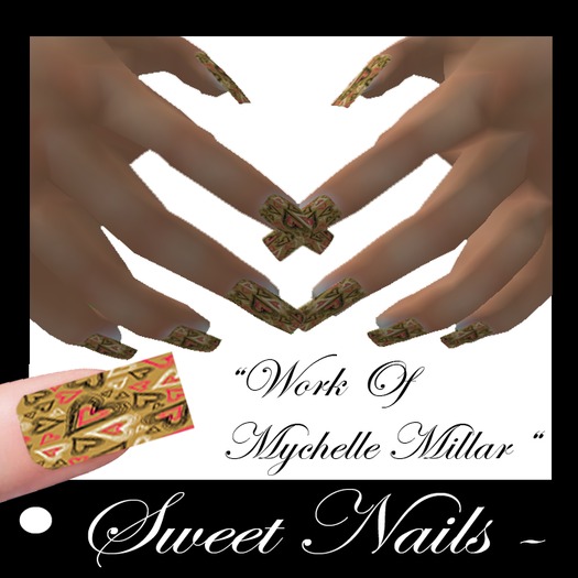 Long Nails 37 Colorful Sweet Hearts Collection 