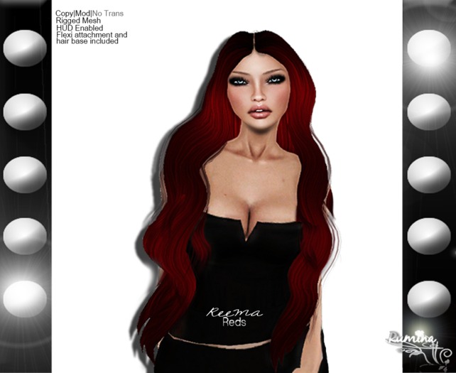 .:{Rumina}:. Reema Mesh Hair - Red Scale 