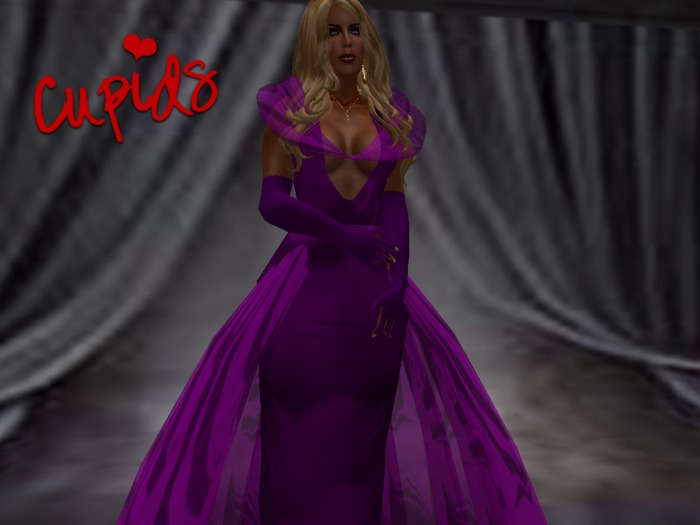 Dreams Purple Fantasy Evening Gown