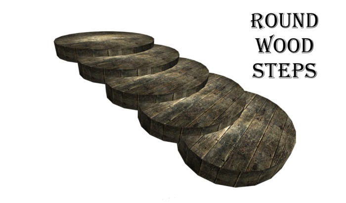 round wood steps