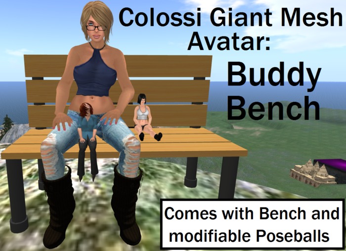 Colossi Giant Mesh Avatar: Buddy Bench + 3 Poseballs